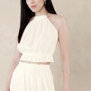 Banana Republic pleated Halter top NWT